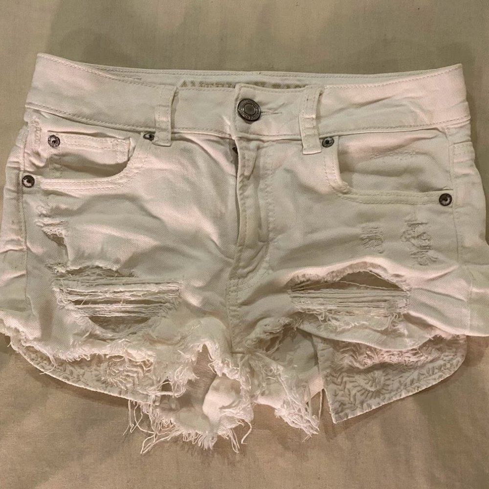 American Eagle White Shorts Size 0